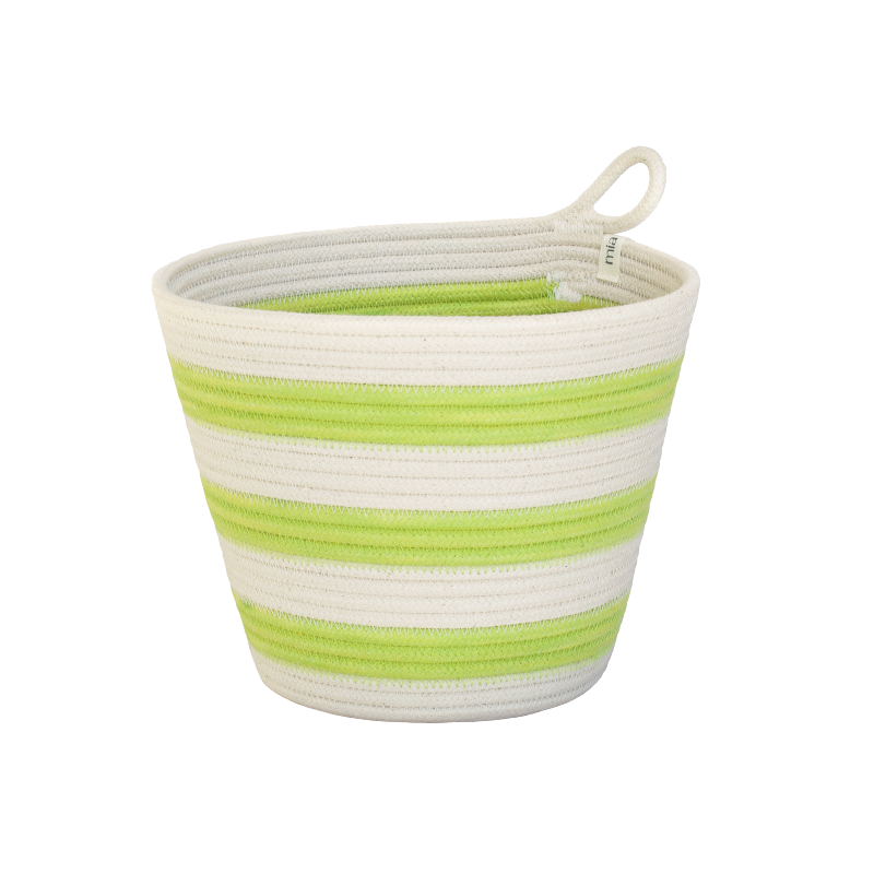 Planter - Pistachio Green Striped (BSK117529W) Main Image