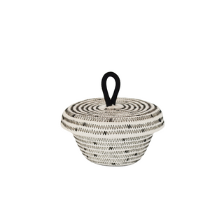 Petite Lidded Basket (XS) - Black Polka-Dot (BSK11811PDW-XS)