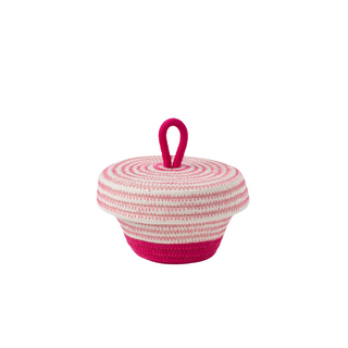 Petite Lidded Basket (XS) -  Fuchsia Fruit Pastilles (BSK118381W-XS)