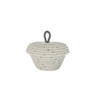  Petite Lidded Basket (XS) - Grey Polka-Dot (BSK11812PDW-XS)