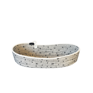 Oval Basket - Stitched Polka Dot (black) (BSK10311W-S)