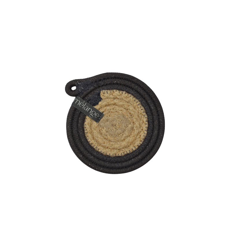 Coaster 4in - Charcoal Jute Jungle (set of 4) (BSK1309686W-10-4) Main Image