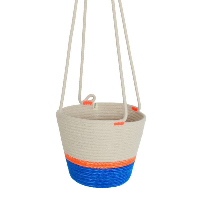 CSS Hanging Planter - Ocean Blue & Neon Orange (BSK121412352W) Main Image