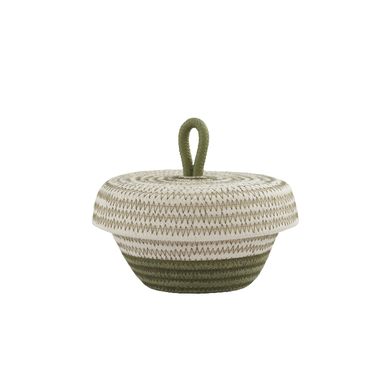 Petite Lidded Basket (XS) - Olive Fruit Pastilles (BSK118406W-XS) Main Image