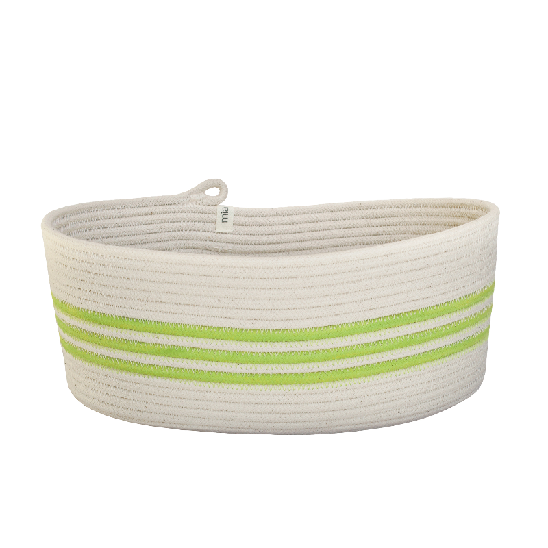 Oval Basket M - Pistachio Green Swirl Striped (BSK103528W-M) Main Image