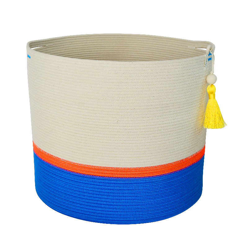 CSS Storage Cylinder Basket - Ocean Blue & Neon Orange (BSK144412352W) Main Image