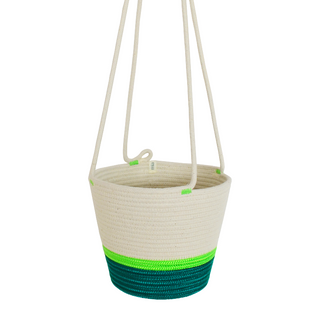 CSS Hanging Planter - Green & Neon Green Poly (BSK121462452W)