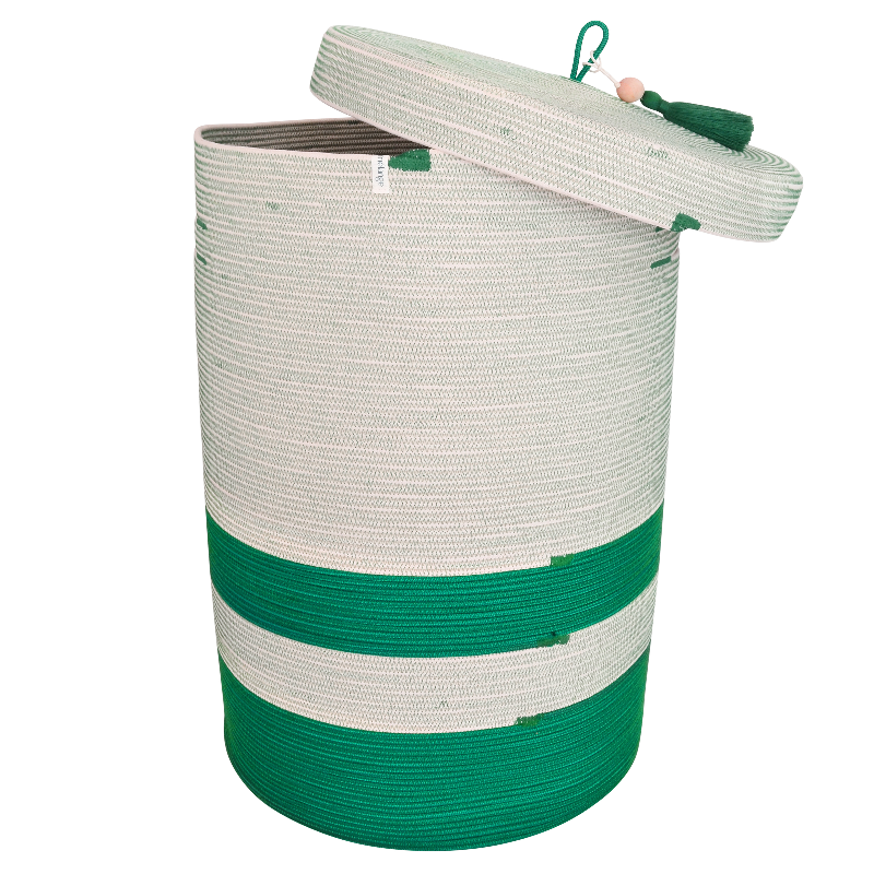 Verona Basket (Lidded Laundry Basket) XT - Greenery (BSK127100PPW-XT) Main Image