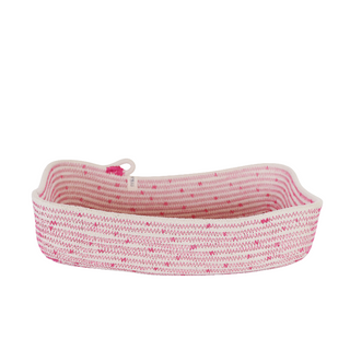 Rectangular Basket (S) - Fuchsia Polka-Dot (BSK124203PDW-S)