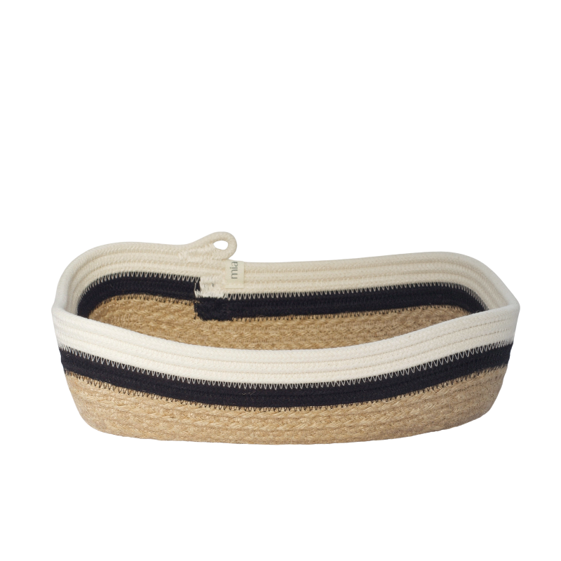 Rectangular Basket (S) - Black Jute Jungle (BSK1249621W-S) Main Image