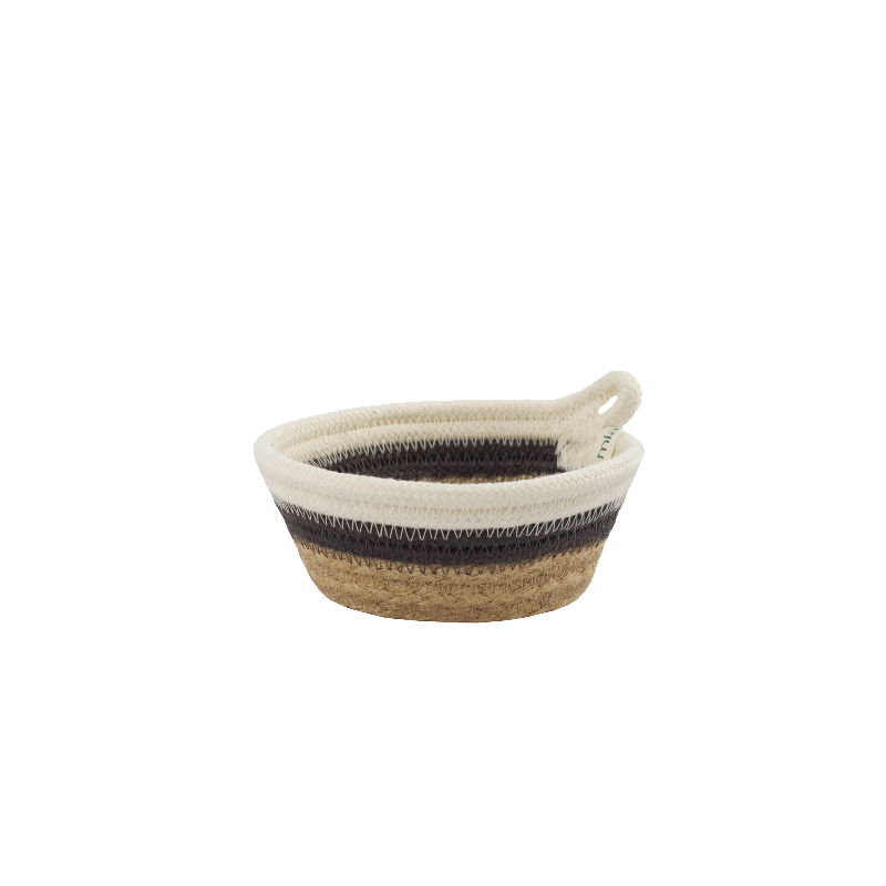 Trinket Bowl (XXS) - Charcoal Jute Jungle (D10xH4) (BSK1009681W-XXS) Main Image