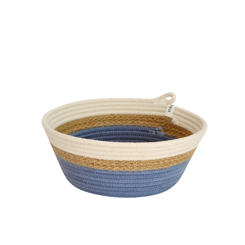 Bowl - Jute & Blue-Grey (block) (BSK10016493W) Main Image