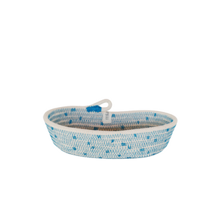  Petite Oval Basket (XXS) - Teal Polka-Dot (BSK103202PDW-XXS)