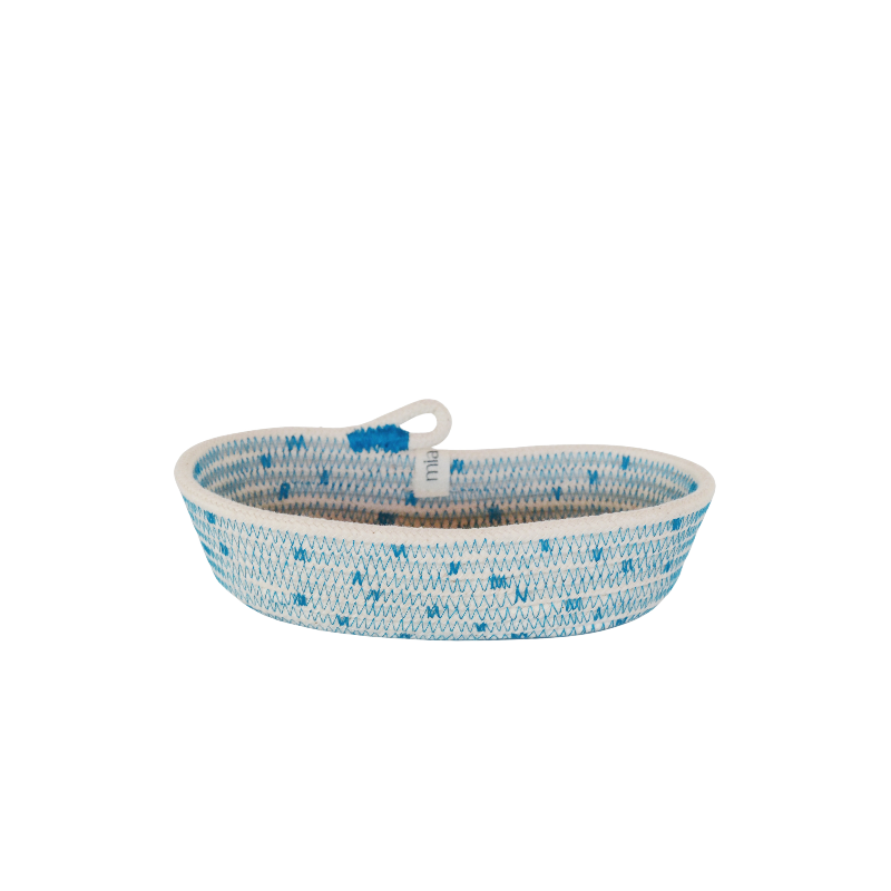  Petite Oval Basket (XXS) - Teal Polka-Dot (BSK103202PDW-XXS) Main Image