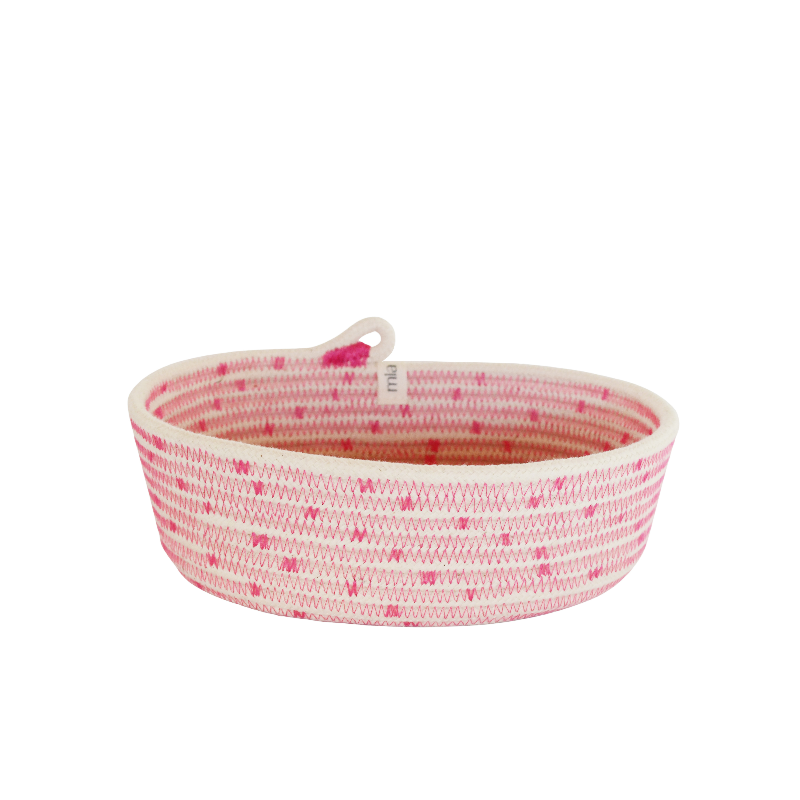  Essential Oval Basket (XS) - Fuchsia Polka-Dot (BSK103203PDW-XS) Main Image