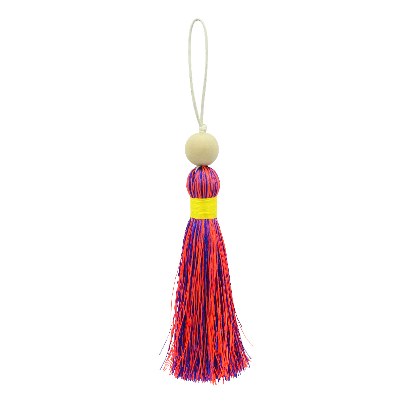 Tassel XL - Royal Blue & Neon Orange, wrapped with Yellow (T20NORBLU-BYL-W) Main Image