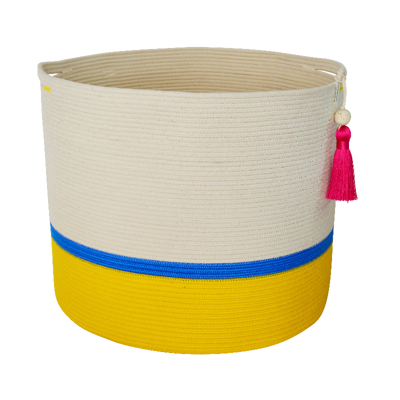 CSS Storage Cylinder Basket - Yellow & Ocean Blue (BSK144432412W) Main Image