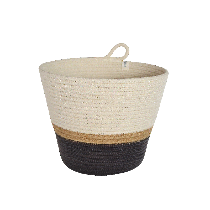 Planter - Jute & Charcoal (block) (BSK1178493W) Main Image