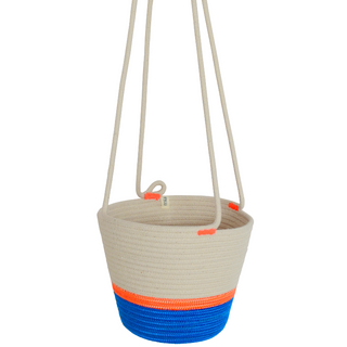 CSS Hanging Planter - Ocean Blue & Neon Orange Poly (BSK121412352W)