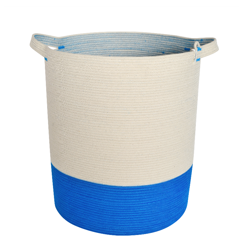 CSS Floor Basket L - Ocean Blue & Ivory (BSK106412W-L) Main Image