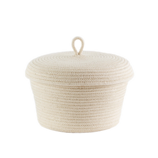 Lidded Bowl Basket - Ivory (BSK11810W)