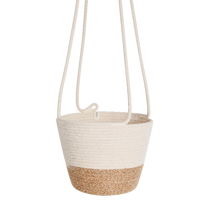 Hanging Planter - Jute Block (BSK12193W) Main Image