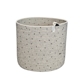 Cylinder Basket - Stitched Polka Dot (black) (BSK10411PDW)