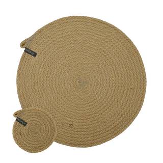 Placemats & Coasters - Full Jute (set of 4 each) (BSK11213095W)