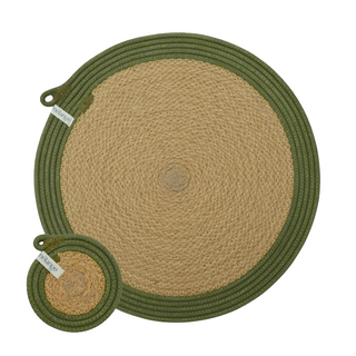 Placemats & Coasters - Olive Jute Jungle C (set of 4 each) (BSK14596407CW)