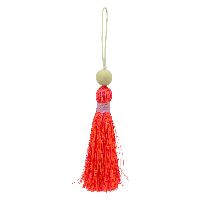 Tassel XL - Shocking Pink & Neon Orange, wrapped with Soft Pink (T20NORSPK-LPK-W) Main Image