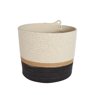 Cylinder Basket - Jute & Charcoal (block) (BSK1048493W)