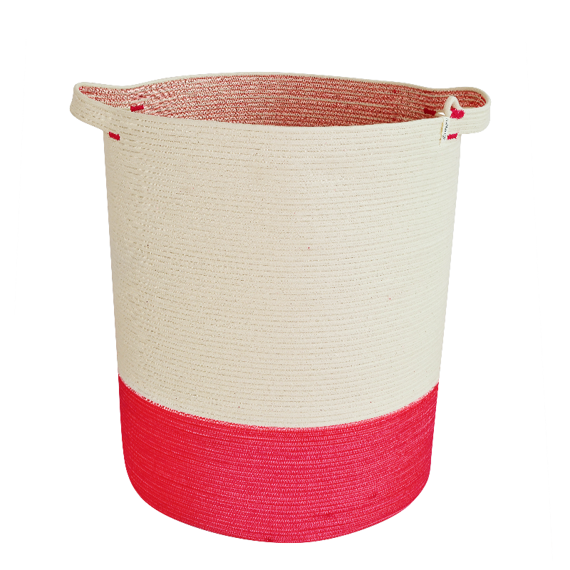 CSS Floor Basket L - Pink & Ivory (BSK106422W-L) Main Image