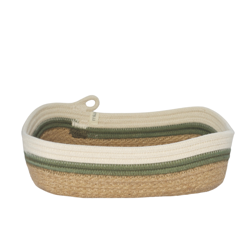 Rectangular Basket (S) - Olive Jute Jungle (BSK12496407W-S) Main Image