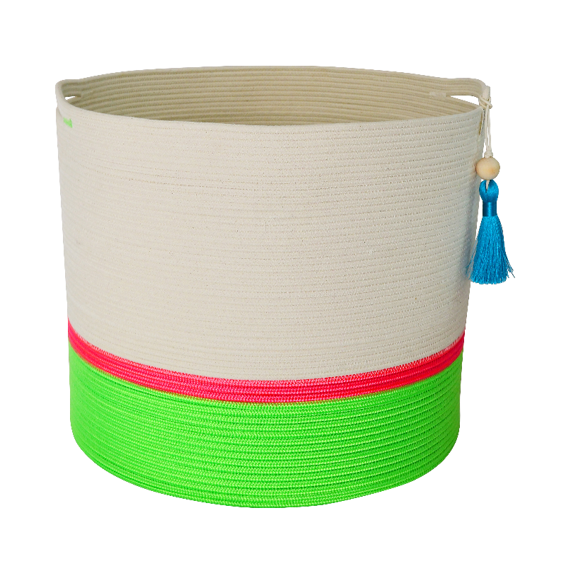 CSS Storage Cylinder Basket - Neon Green & Pink (BSK144452422W) Main Image