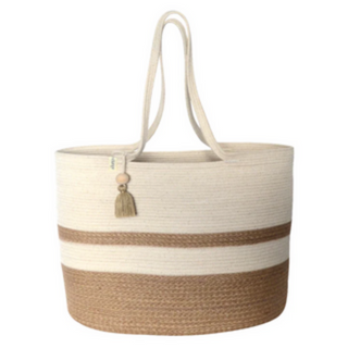 Shopper Bag - Jute Block (BSK10993W)