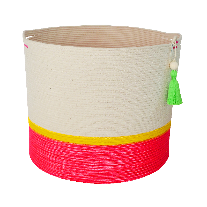 CSS Storage Cylinder Basket - Pink & Yellow (BSK144432422W) Main Image