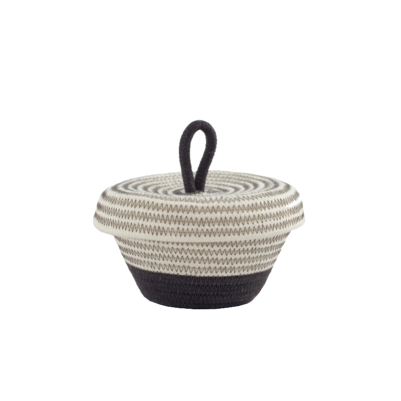 Petite Lidded Basket (XS) - Charcoal Fruit Pastilles (BSK11833W-XS) Main Image