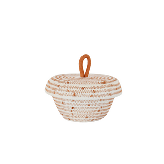  Petite Lidded Basket (XS) - Nutmeg Polka-Dot (BSK118206PDW-XS)