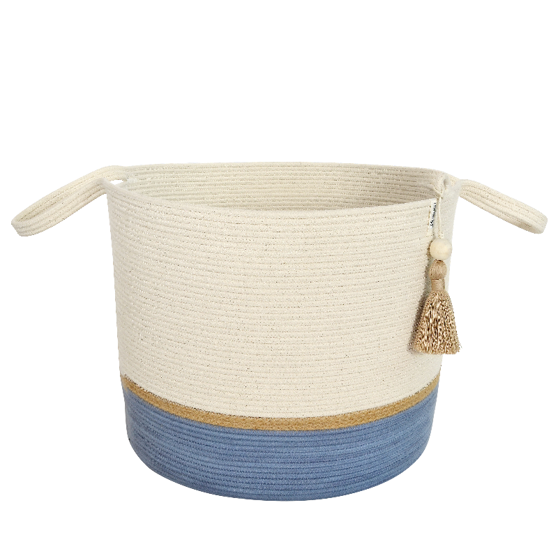 Floor Basket - Jute & Blue-Grey (block) (BSK10616493W) Main Image