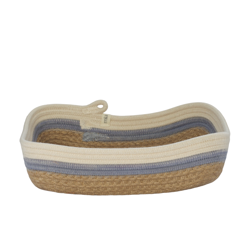 Rectangular Basket (S) - Blue-Grey Jute Jungle (BSK124163W-S) Main Image