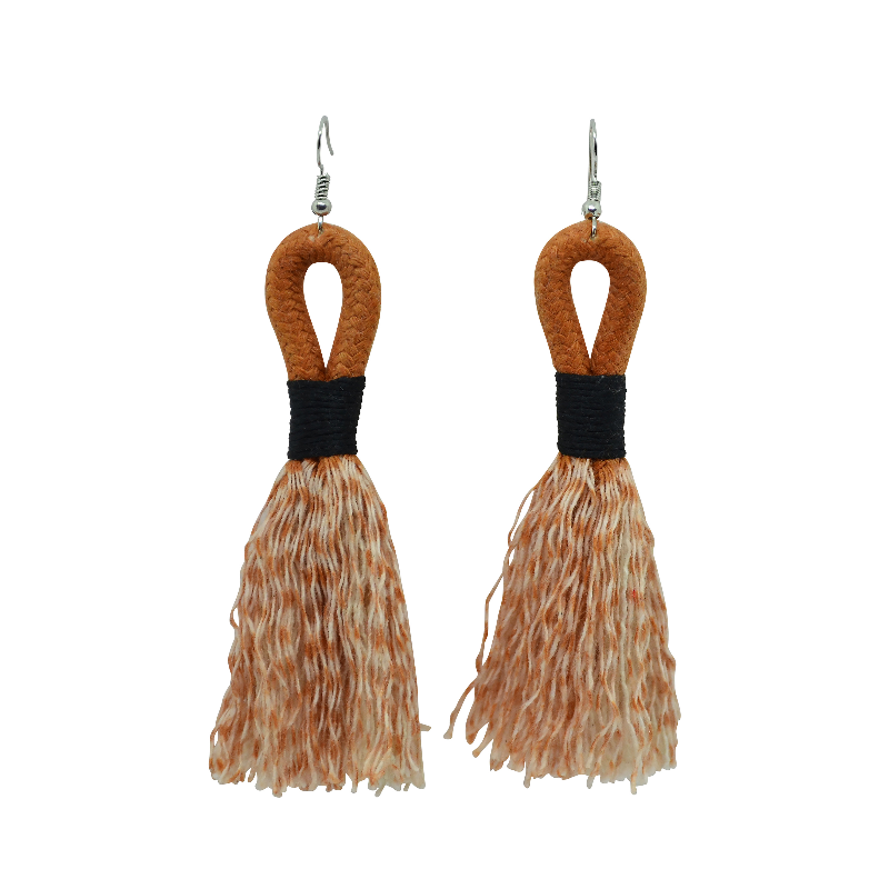 Incinci Earrings - Nutmeg Rope & Black (small loop) (JWL105390BLK-W) Main Image