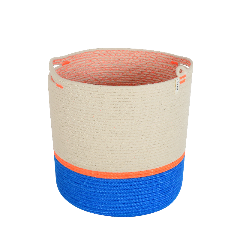 CSS Handle Cylinder Basket XL - Ocean Blue & Neon Orange (BSK141412352W-XL) Main Image