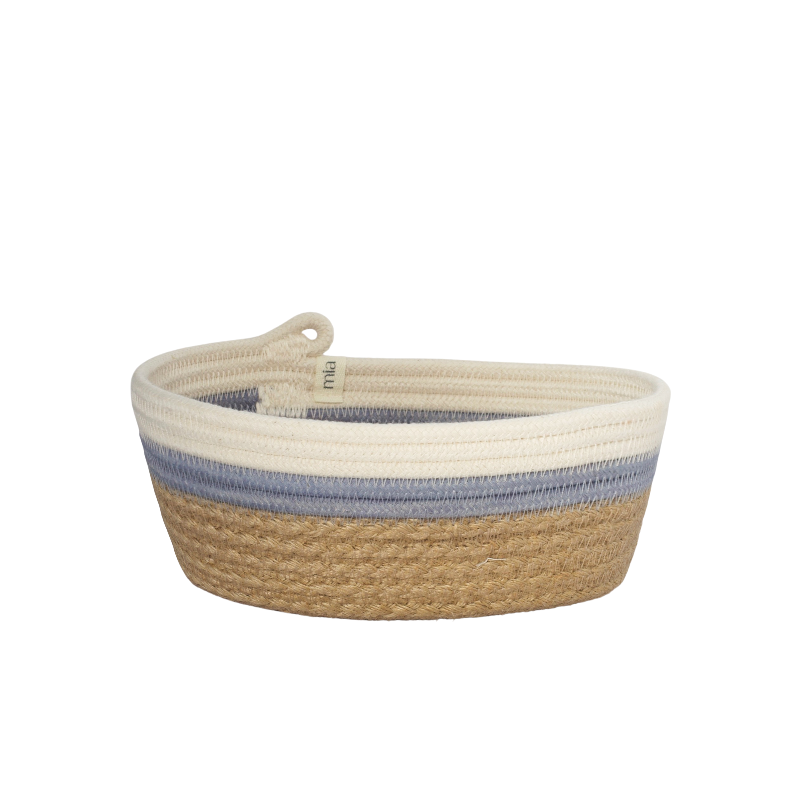 Essential Oval Basket (XS) - Blue-Grey Jute Jungle (BSK10396161W-XS) - Copy 1 Main Image