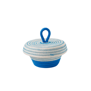 Petite Lidded Basket - Ocean Blue (BSK118411W-XS)