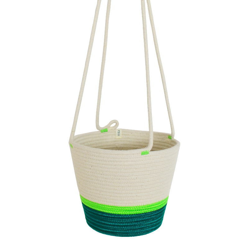 CSS Hanging Planter - Green & Neon Green (BSK121462452W) Main Image