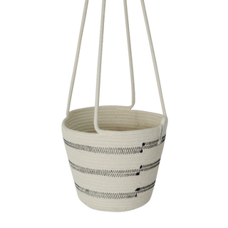 Hanging Planter - Stitched Striped (black) (BSK12111W)