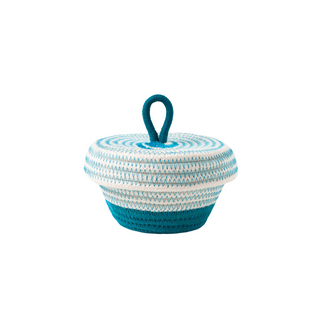 Petite Lidded Basket (XS) - Teal Fruit Pastilles (BSK118371W-XS)