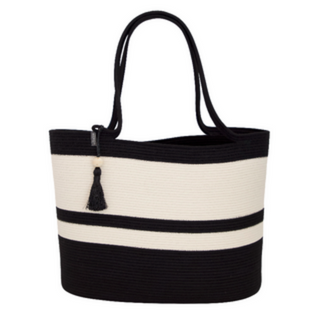 Shopper Bag - Black & Ivory Block (BSK10924W)