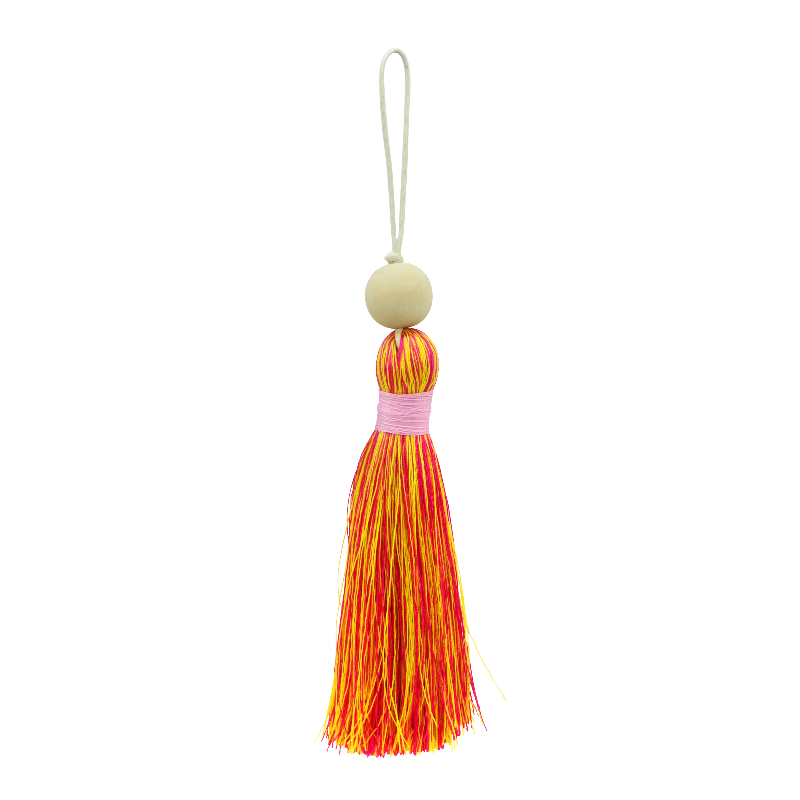 Tassel XL - Shocking Pink & Yellow, wrapped with Soft Pink (T20SPKBYL-LPK-W) Main Image