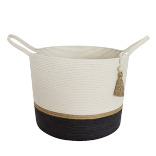 Floor Basket - Jute & Charcoal (block) (BSK1068493W)